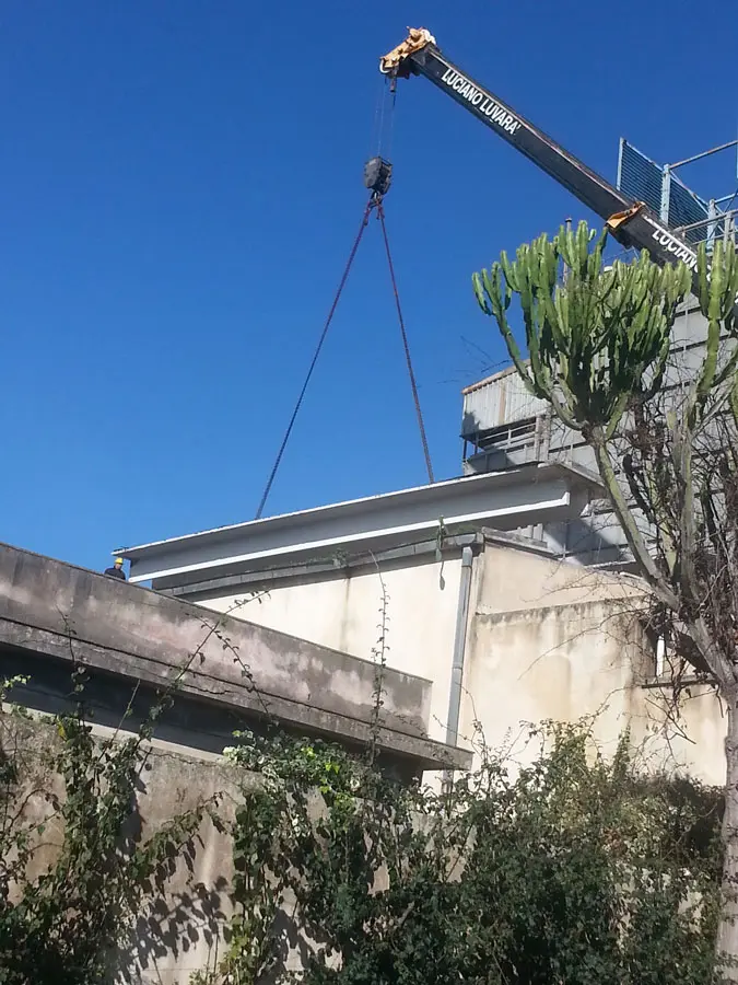 travi in legno e in cemento