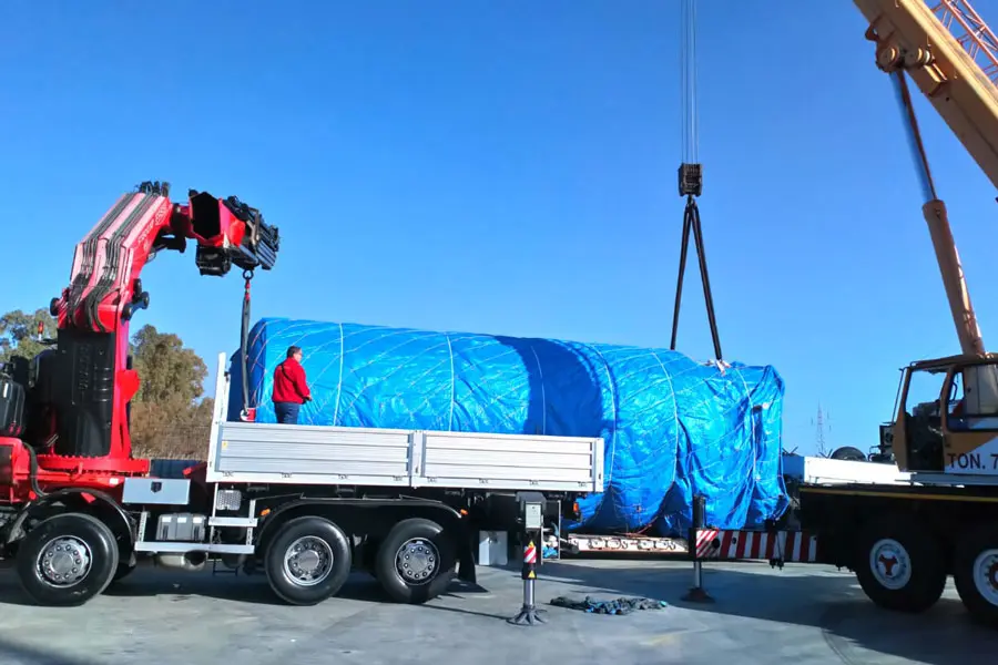 sollevamento serbatoio metano 50 ton