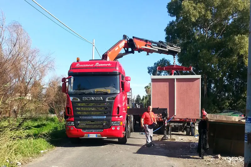 sollevamento case prefabbricate larga 3mt